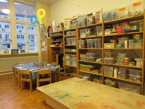 Atelierraum mit Kreativmaterial